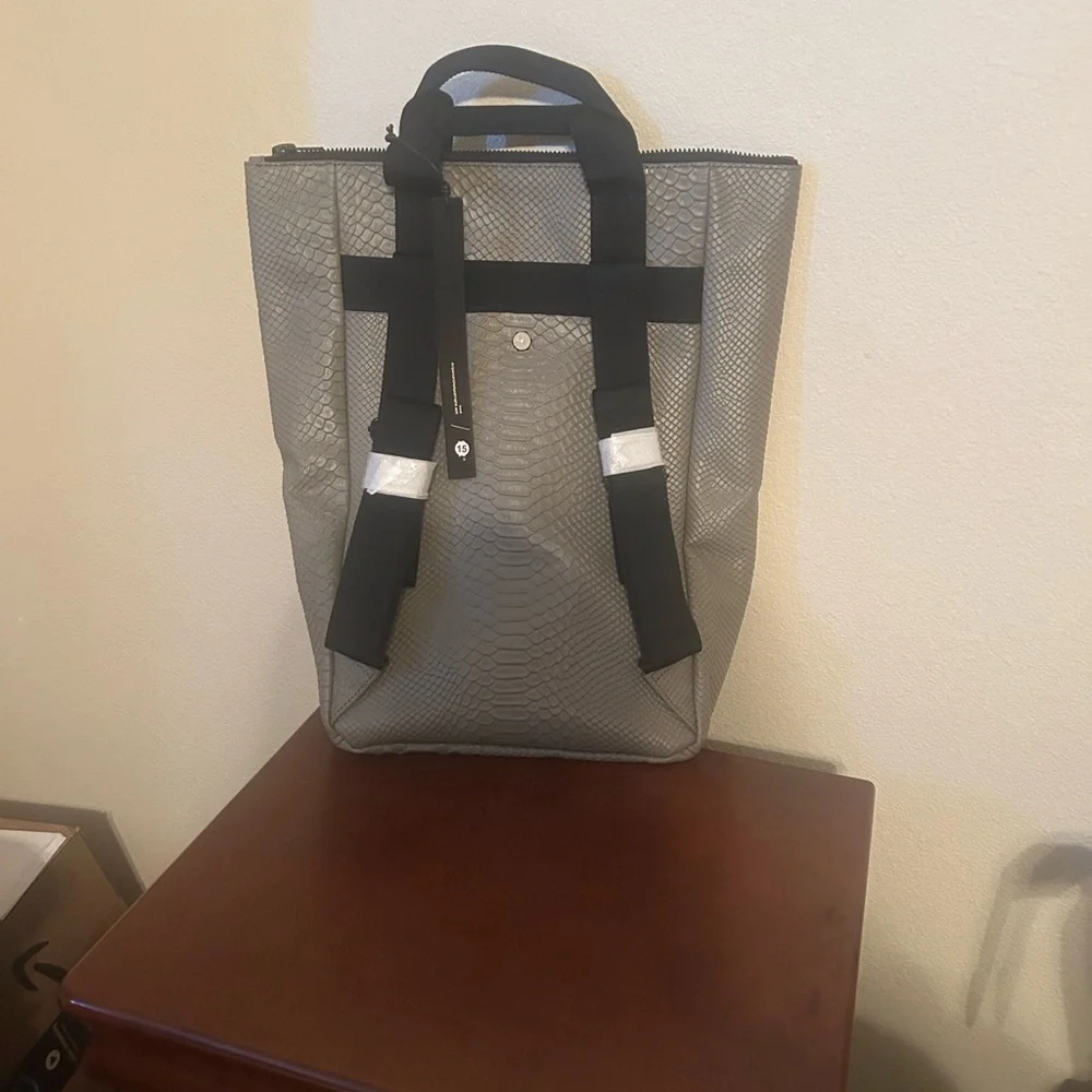 Gray Unisex Python Textured Backpack! - Picture 3 of 3